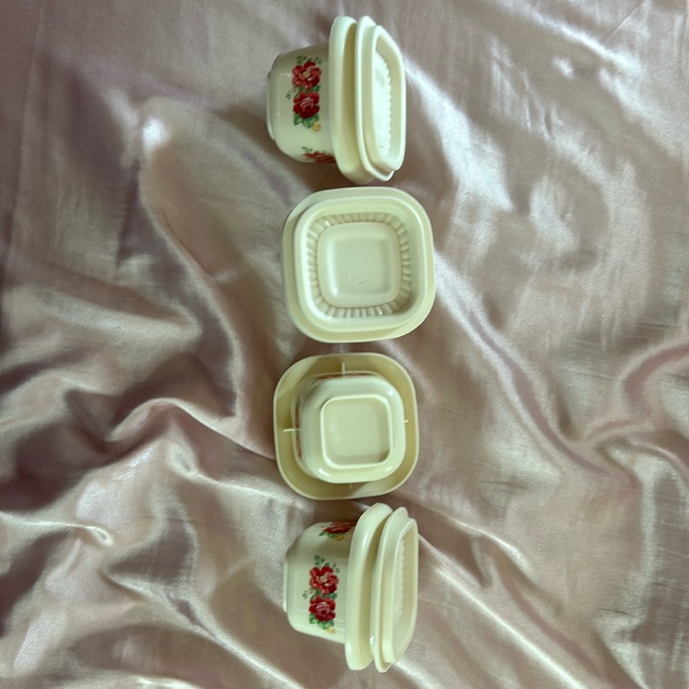 Pioneer Woman 4 pieces Plastic Storage Rose